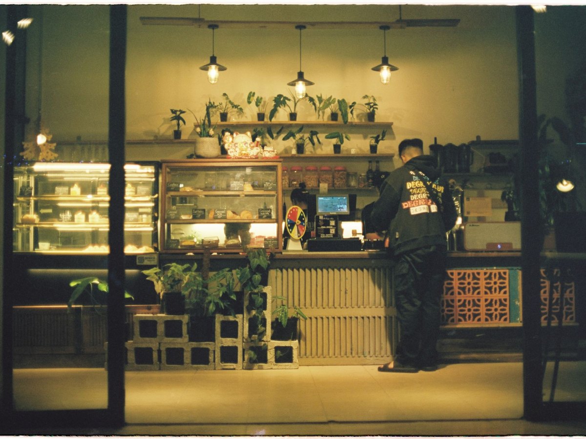 Service at the cafe counter